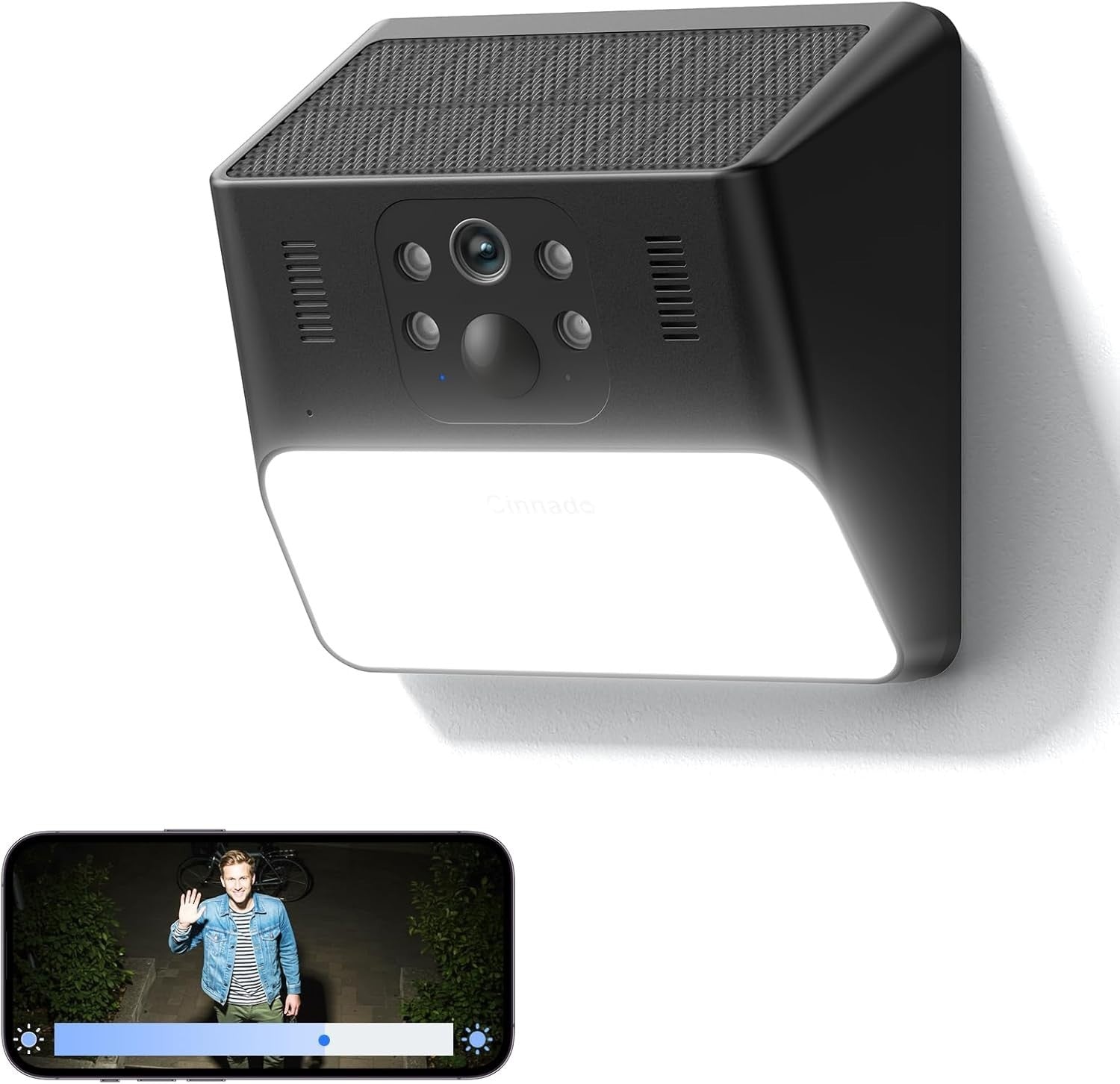 Solar Wall Light Security Camera 2K Wireless Outdoor PIR Night Vision