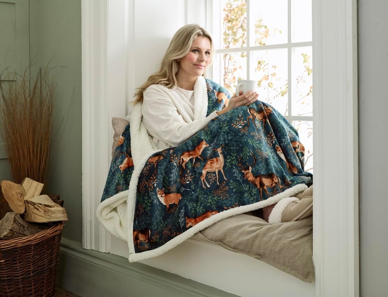 Electric Heated Throw Blanket 140x180cm Sherpa Fleece Auto Off Washable