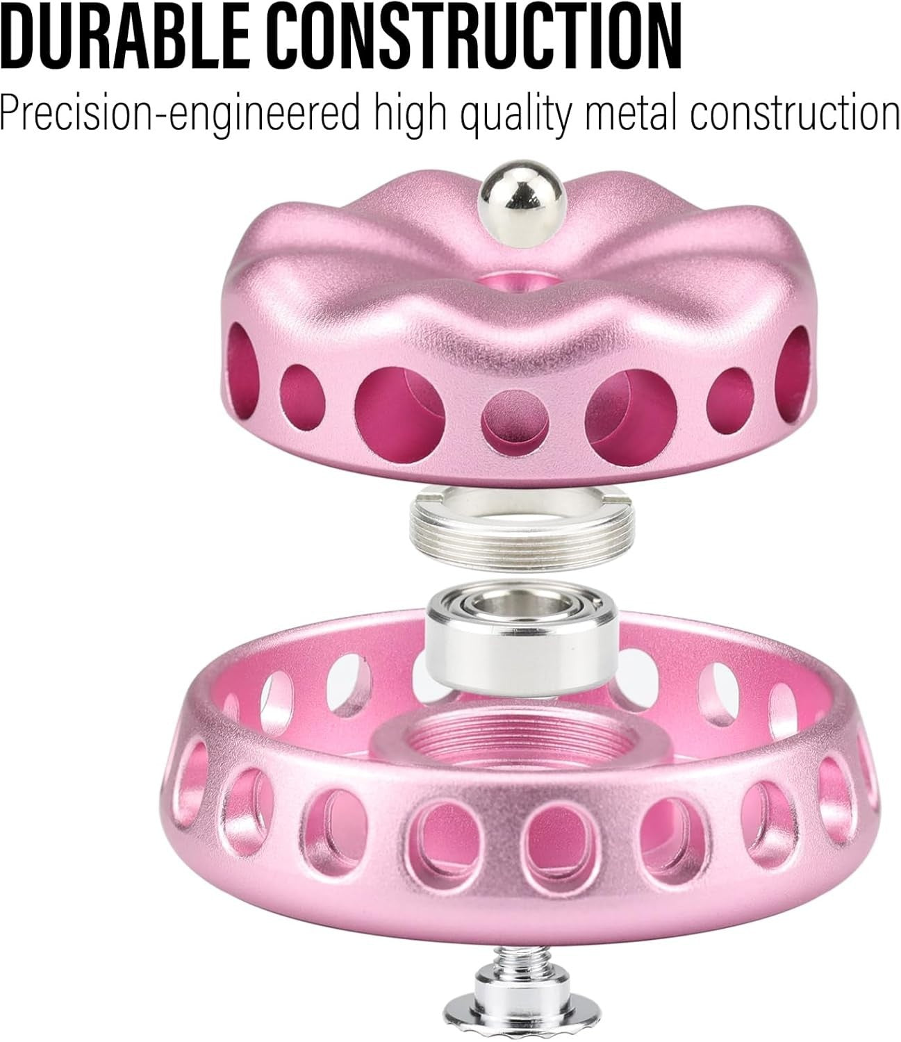 Pink Flower Metal Fidget Spinner Silent DIY Coin Top Slider
