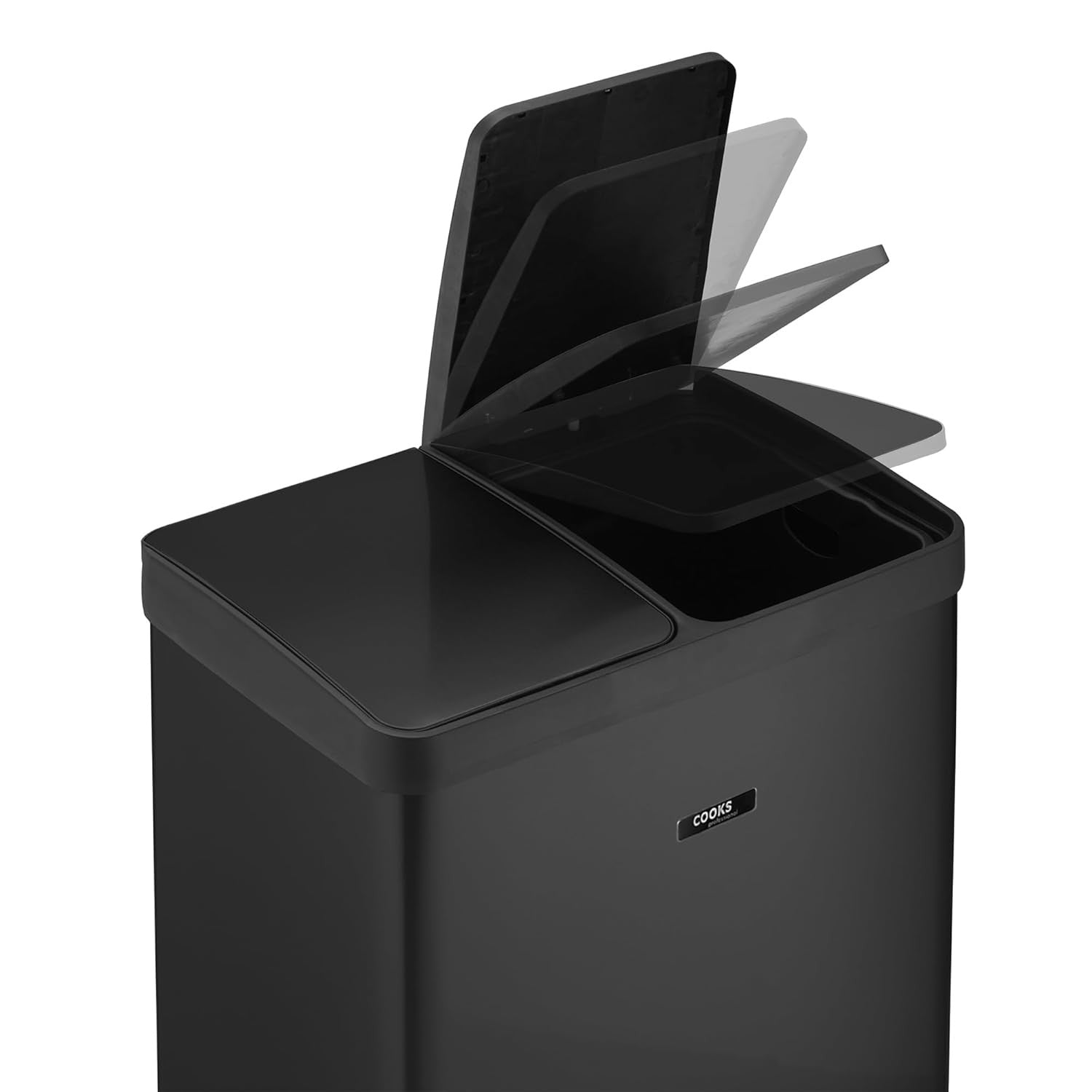60L Dual Pedal Recycling Bin 2x30L Stainless Steel Black