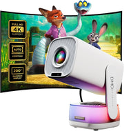 1080P Smart Projector 4K WiFi6 Bluetooth Short Throw 200” Portable
