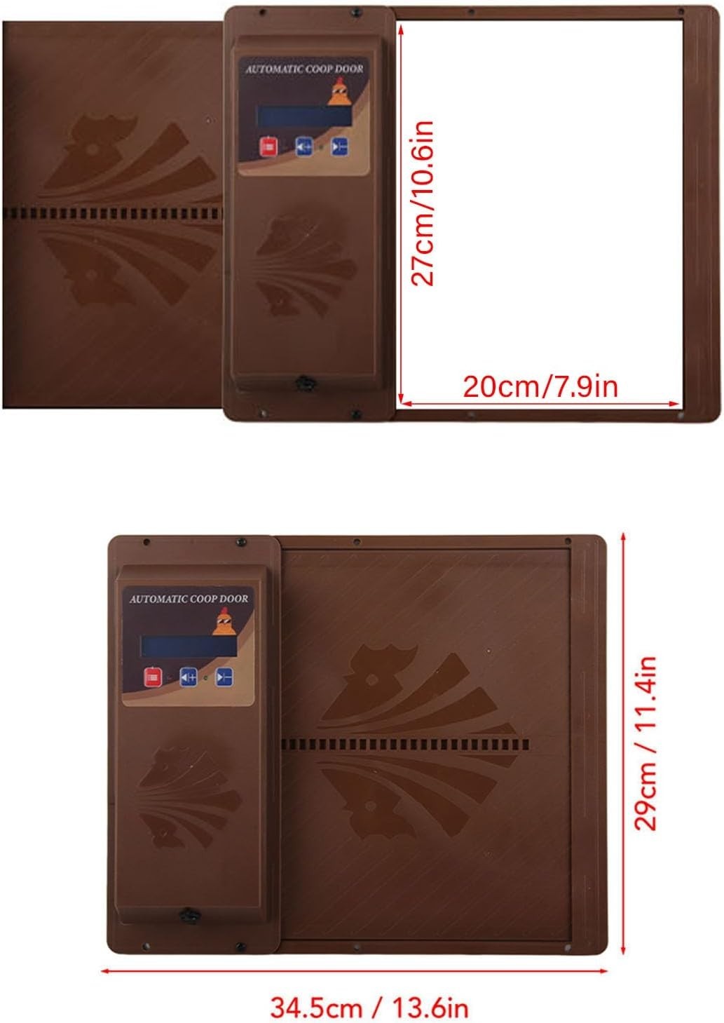 Automatic Chicken Coop Door Timer USB Horizontal Brown