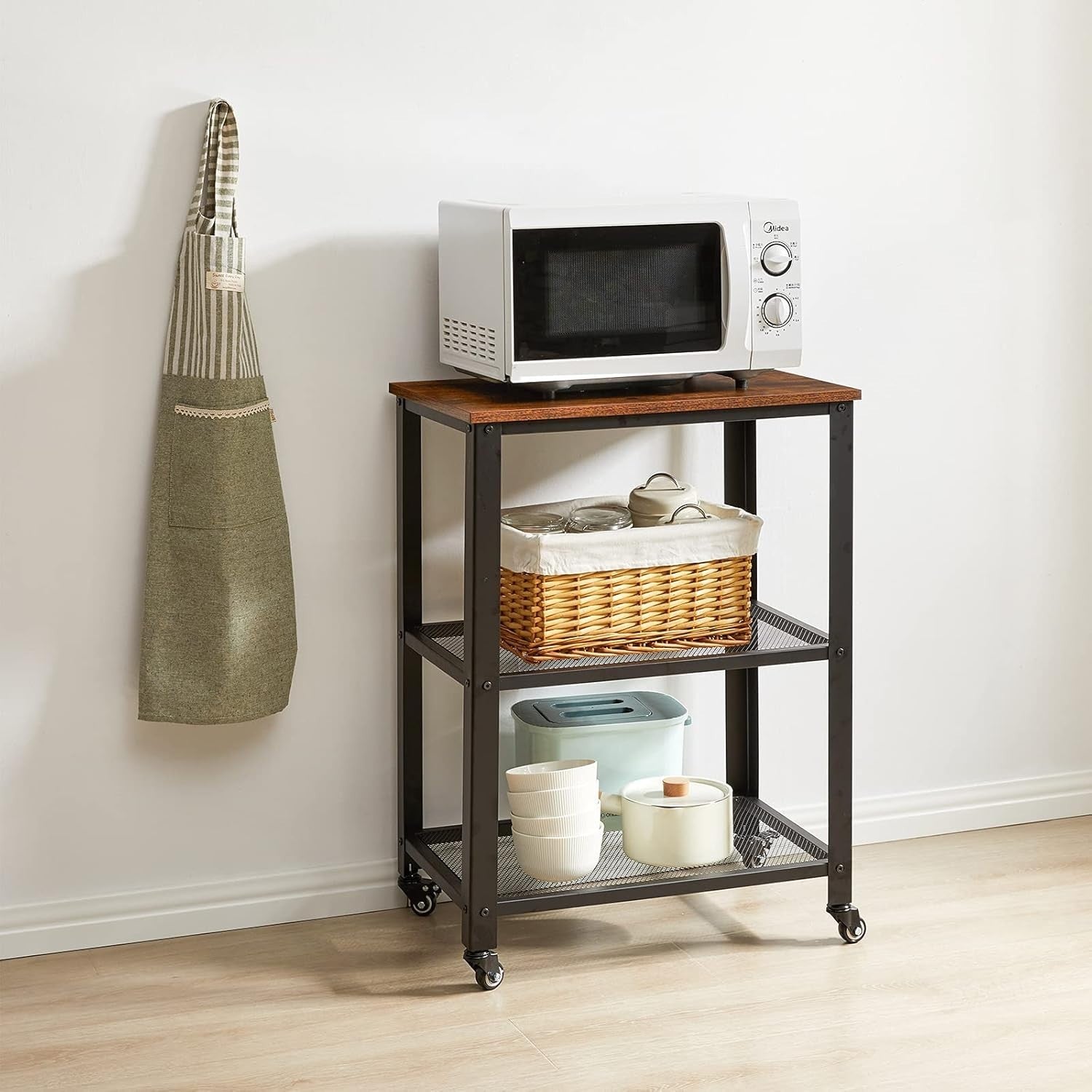 Industrial Serving Cart 3 Tier Rolling Utility Trolley