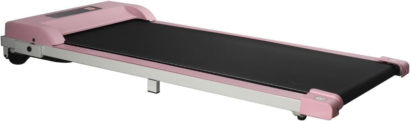 Under Desk Walking Pad Treadmill 4% Incline Portable Home Office Pink