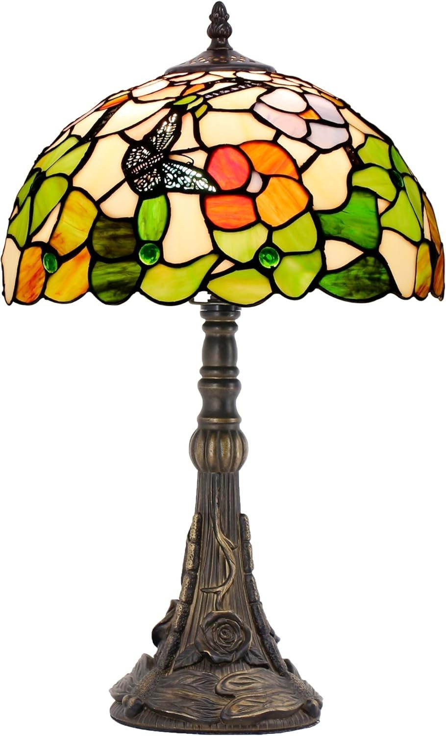 Antique Style Tiffany Stained Glass Table Lamp 30x30x48cm Warm Glow
