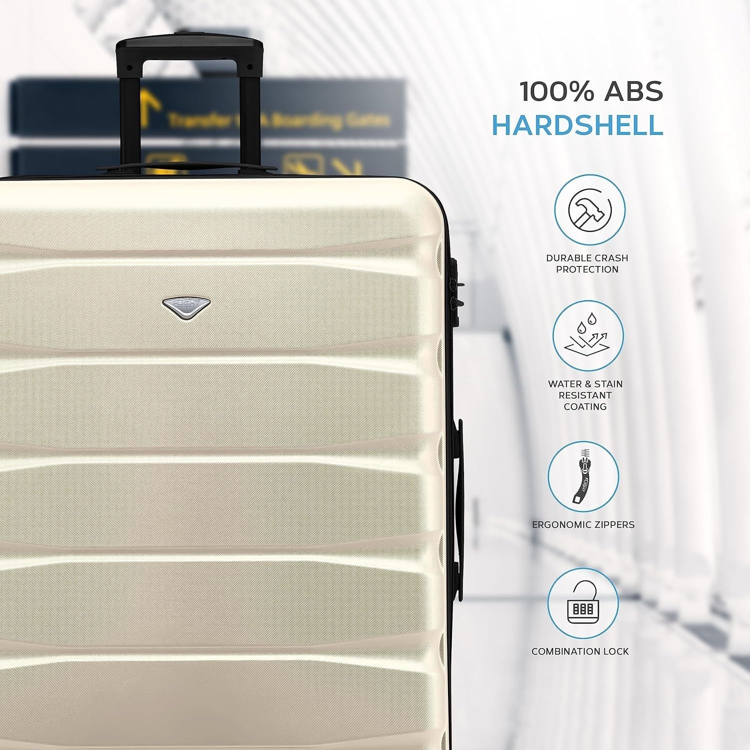 25” Medium ABS Hard Case Check In Luggage Lightweight 4 Spinner Wheels