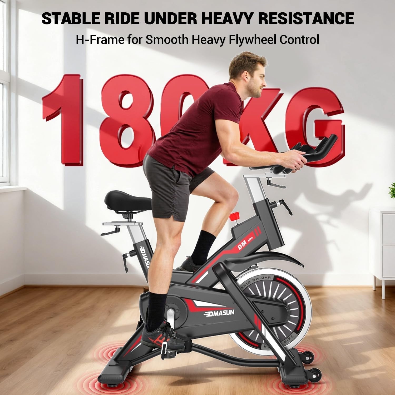 Quiet Magnetic Pro Spin Bike w/ LCD, Tablet Holder, 15kg Flywheel & 400lb Cap