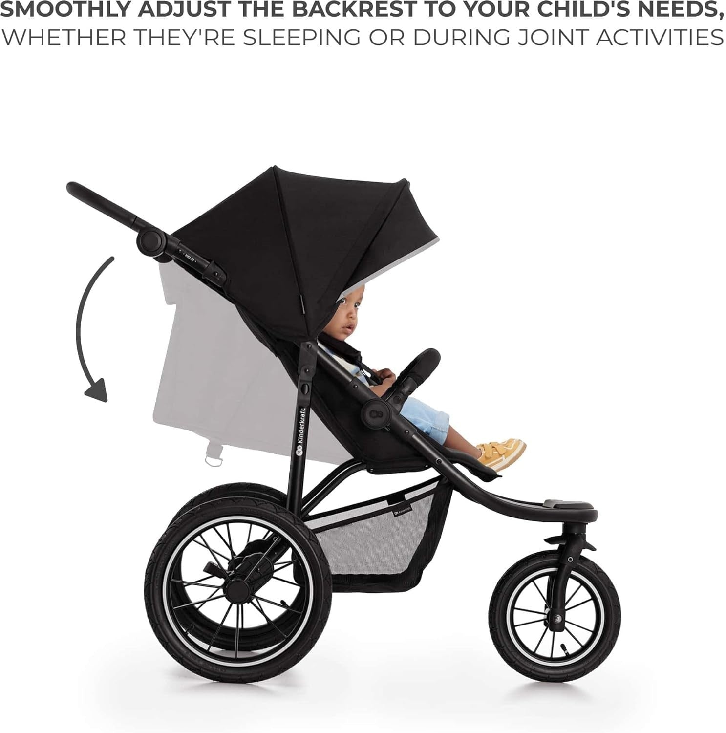 All Terrain Baby Buggy Jogger Pneumatic Tyres Reclining 22kg
