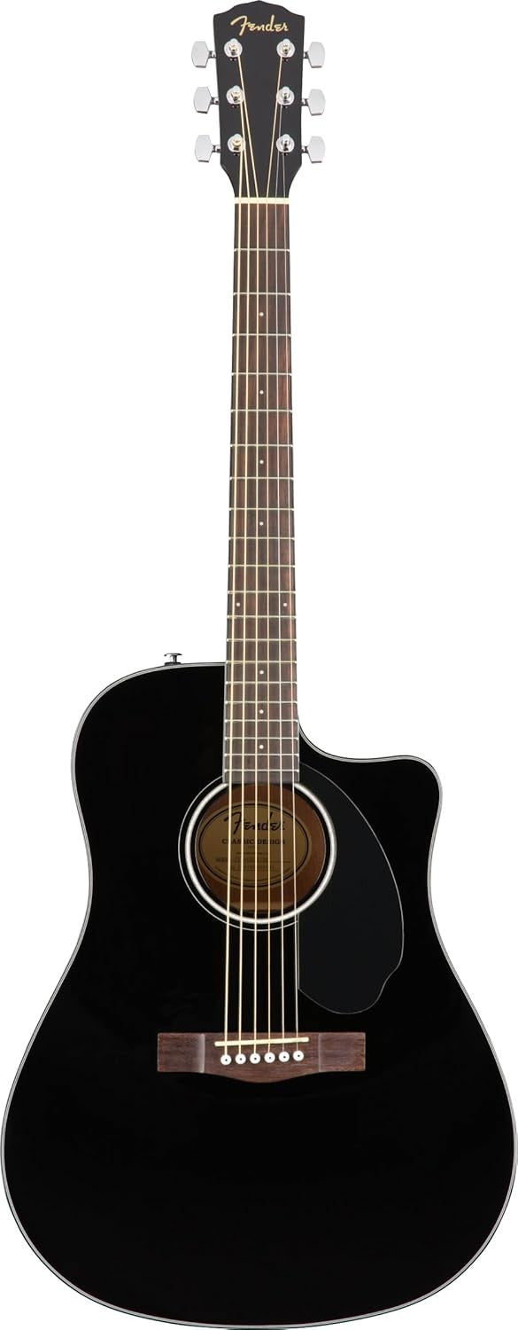 Dreadnought Electro Acoustic Guitar Cutaway Black w/ Pickup