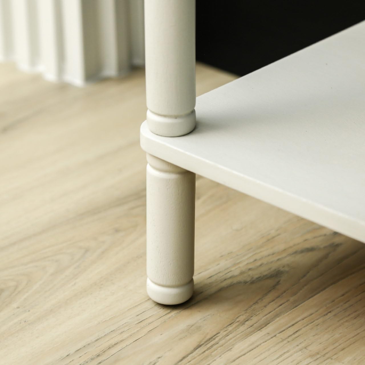 Slim White Console Table with 2 Drawers & Storage Shelf, 71H x 60W x 30D cm