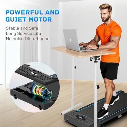 Compact Under Desk Walking Treadmill with LED Display & Remote Control