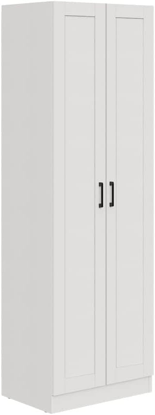 Tall Freestanding Kitchen Storage Cabinet with 2 Doors & Adjustable Shelves