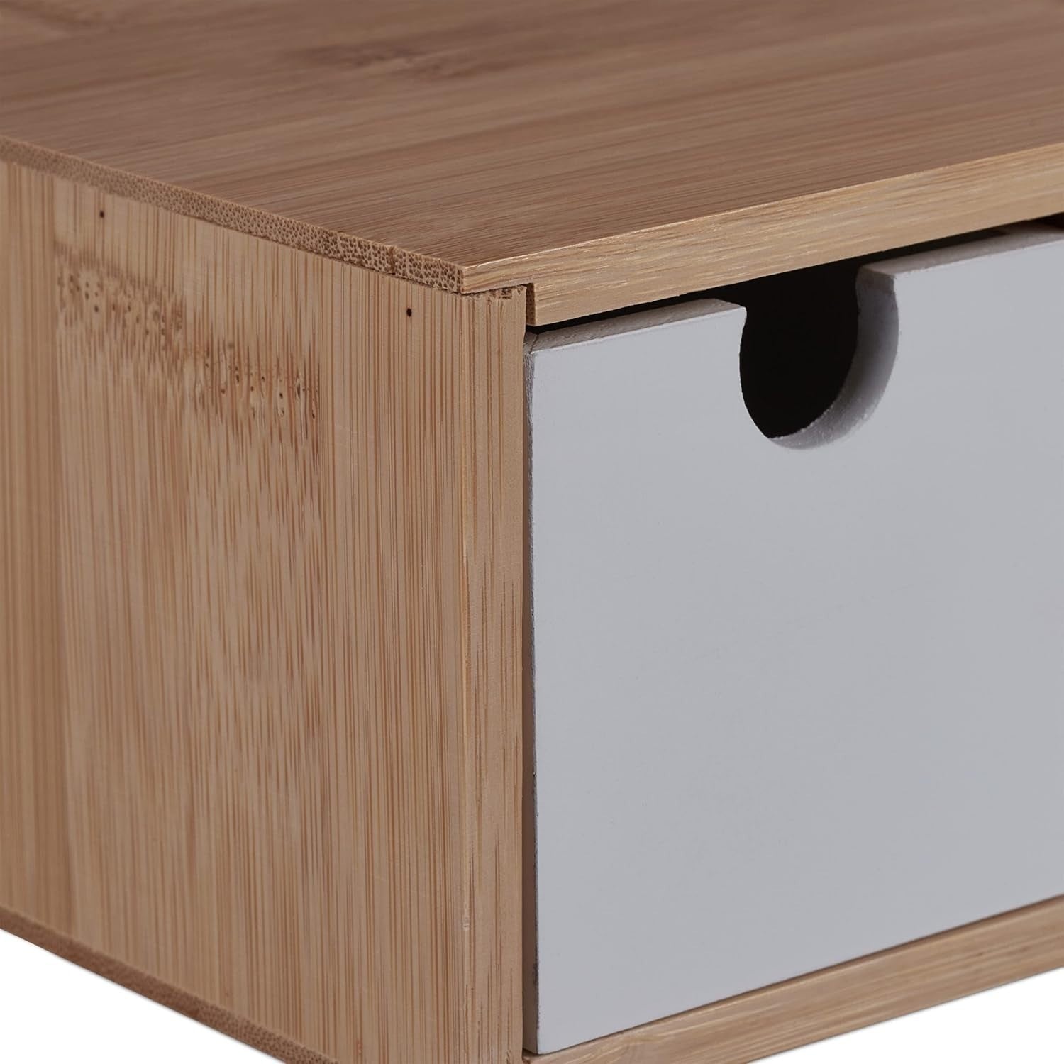 Desk Organiser with 3 Drawers – Bamboo Storage Box for Office & Home