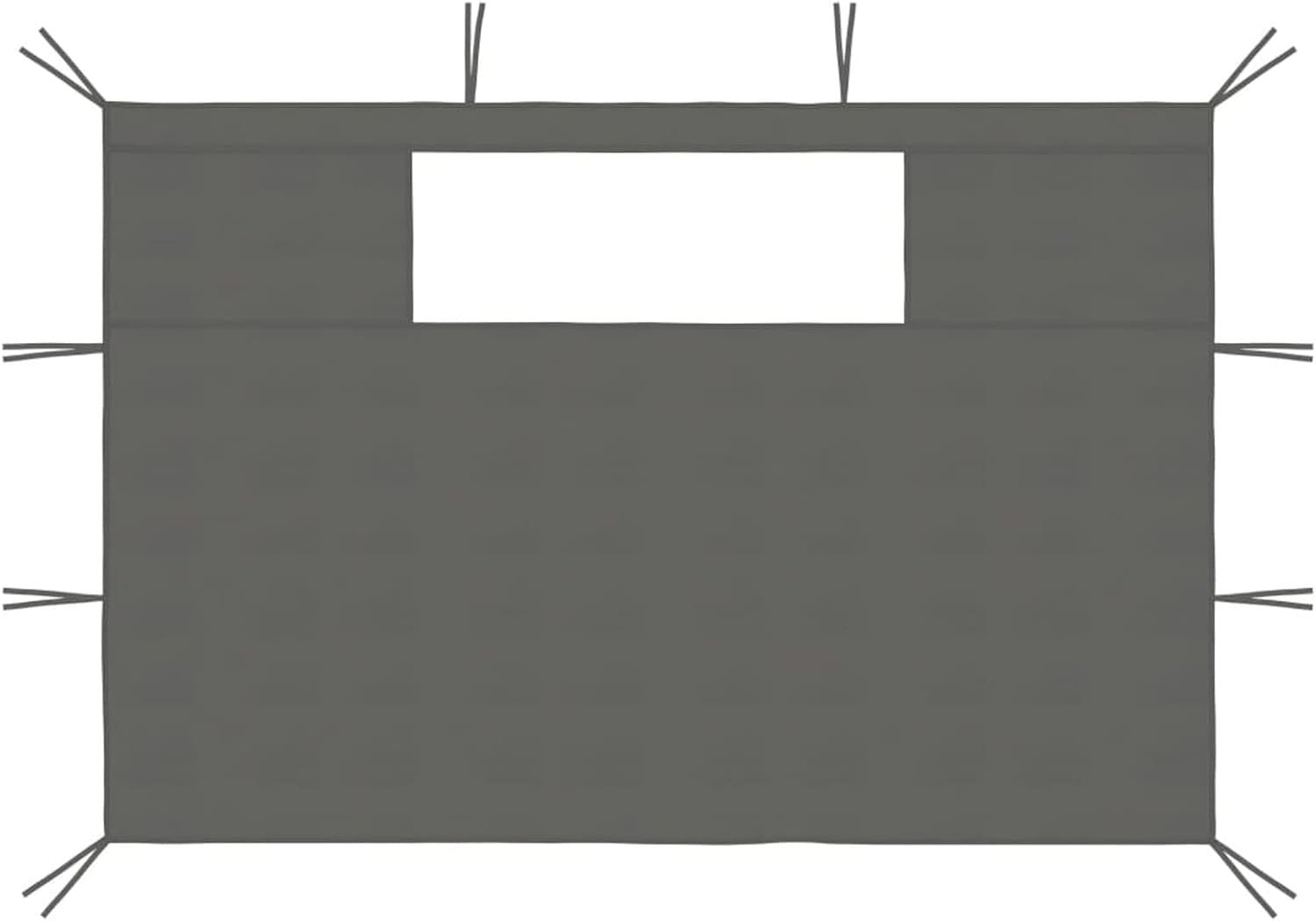 2x Gazebo Sidewalls with Windows Anthracite Waterproof Party Tent Panels
