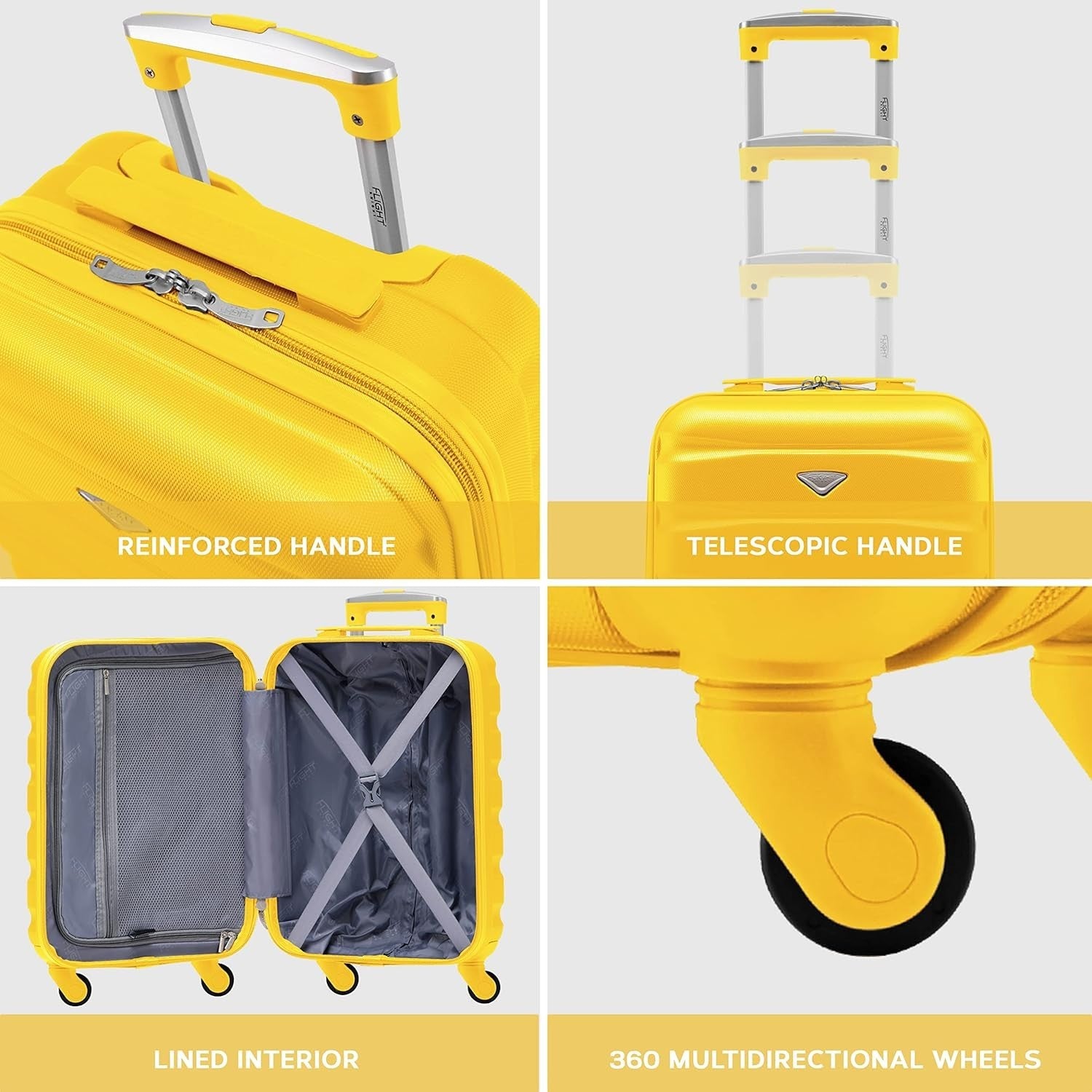 Medium 25” ABS Check-In Suitcase Lightweight Hard Shell 4 Spinner