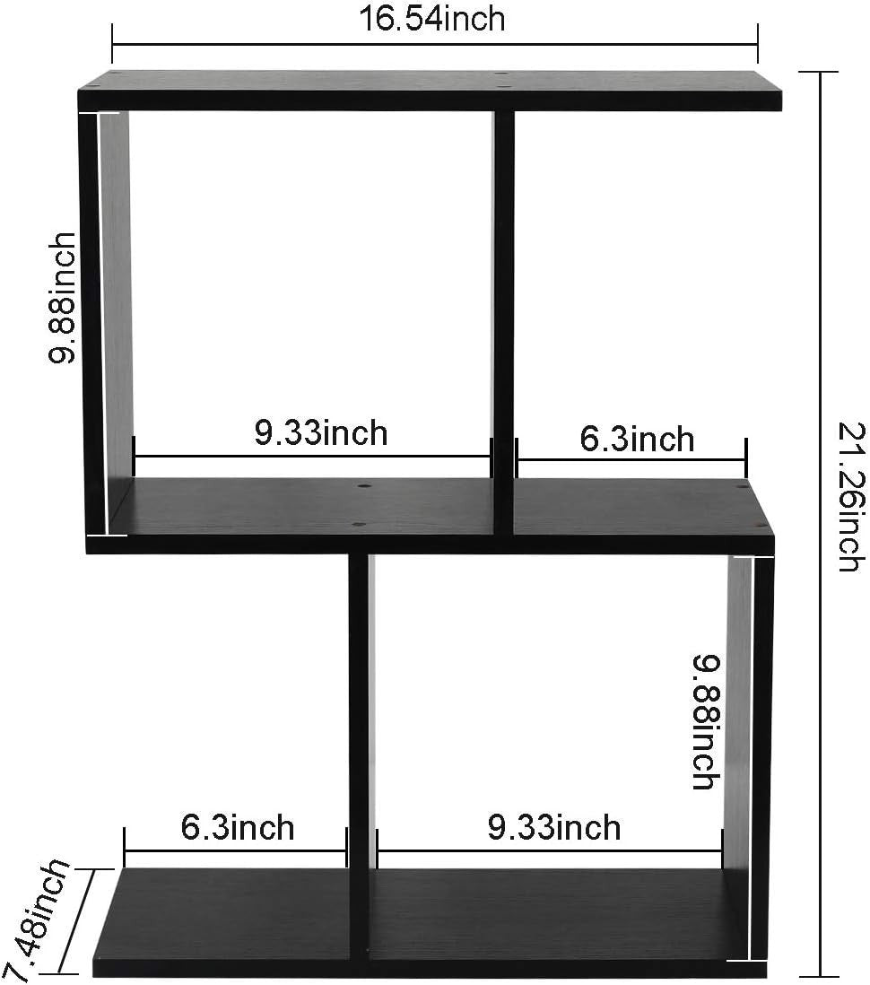 Adjustable Black Desktop Bookshelf 3-Tier Desk Organizer Storage Shelf