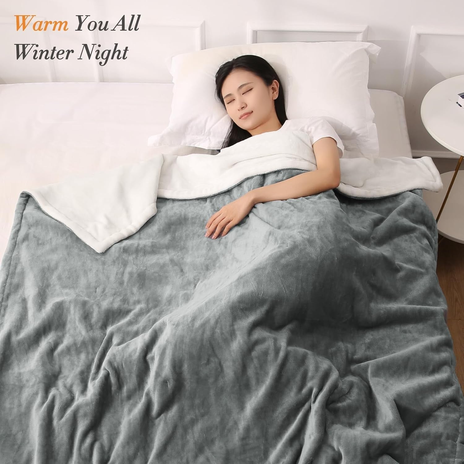 Electric Heated Throw Blanket 4 Heat Levels Fast Warm Auto Off Washable