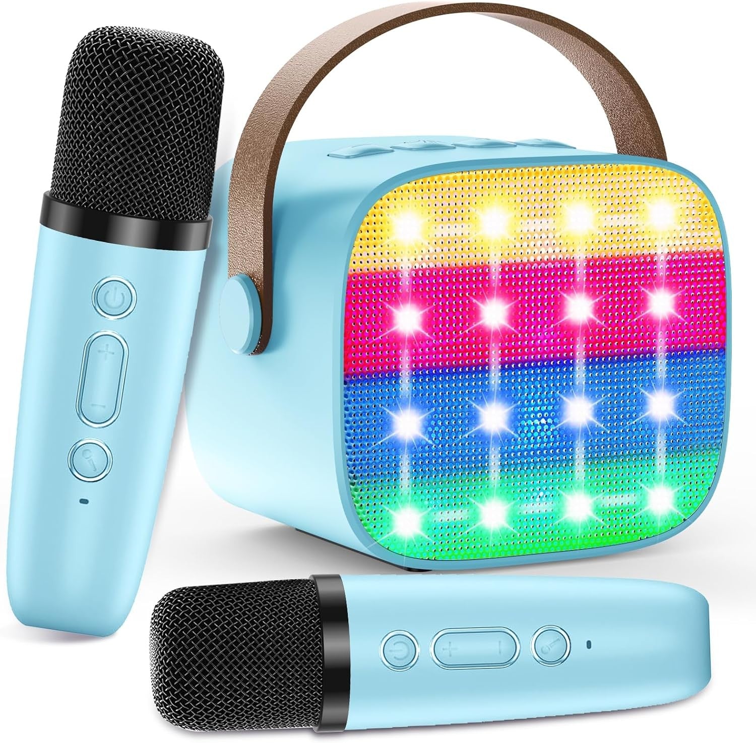 Portable Bluetooth Karaoke Machine 2 Wireless Mics Party Speaker