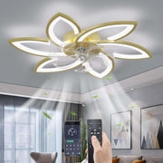 78CM Ceiling Fan with Light, 6-Speed, Remote, Silent DC, Gold, LED