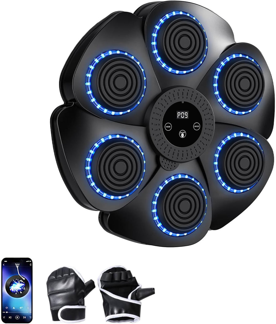 Music Boxing Machine LED Punch Pad Bluetooth Mounted Home