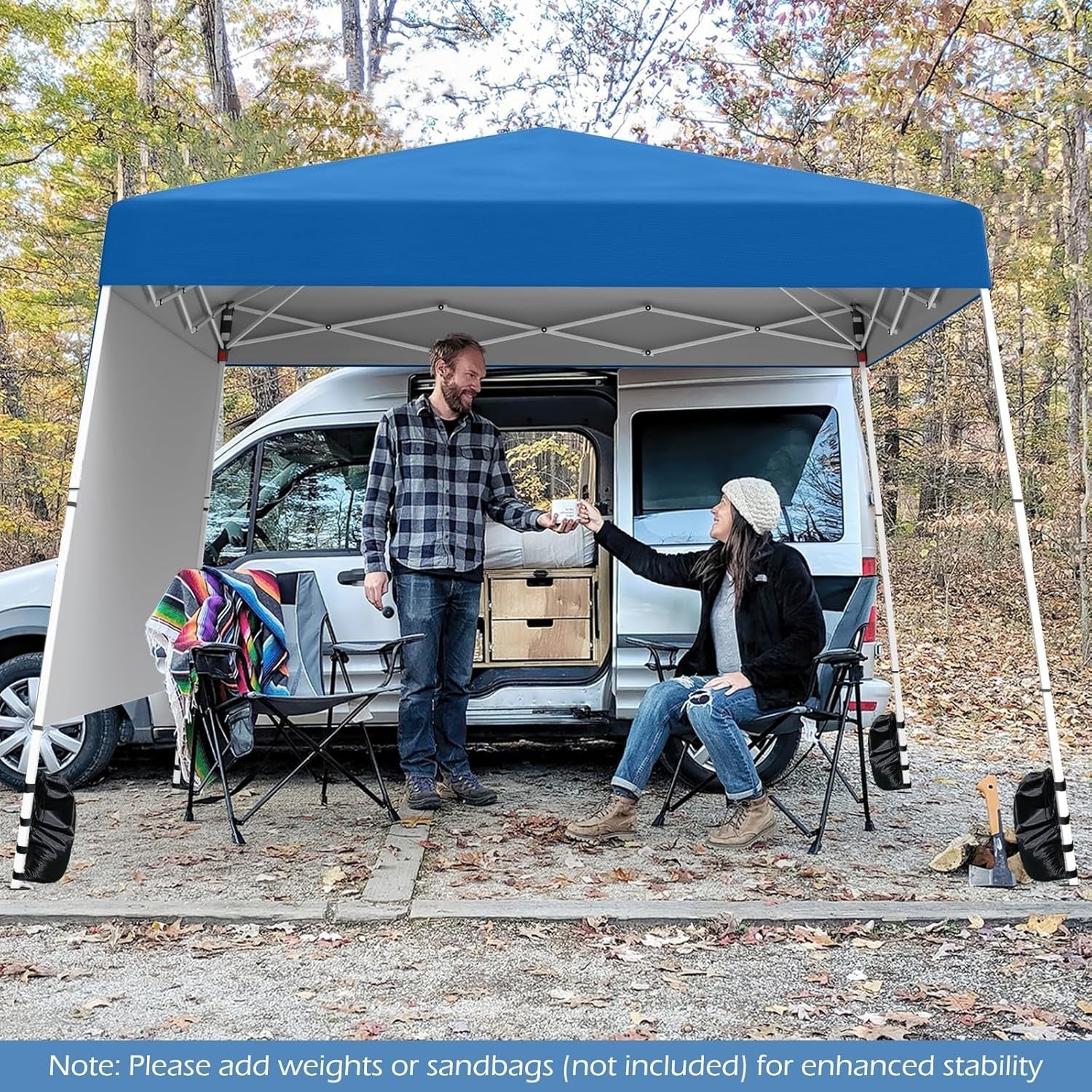 3x3M Blue Pop-Up Gazebo Canopy UPF50+ Sunshade Outdoor Party Tent