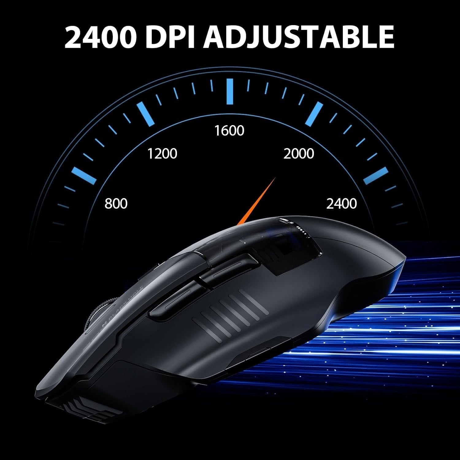 Bluetooth Rechargeable Wireless Mouse RGB 2400DPI Dual Mode Laptop PC