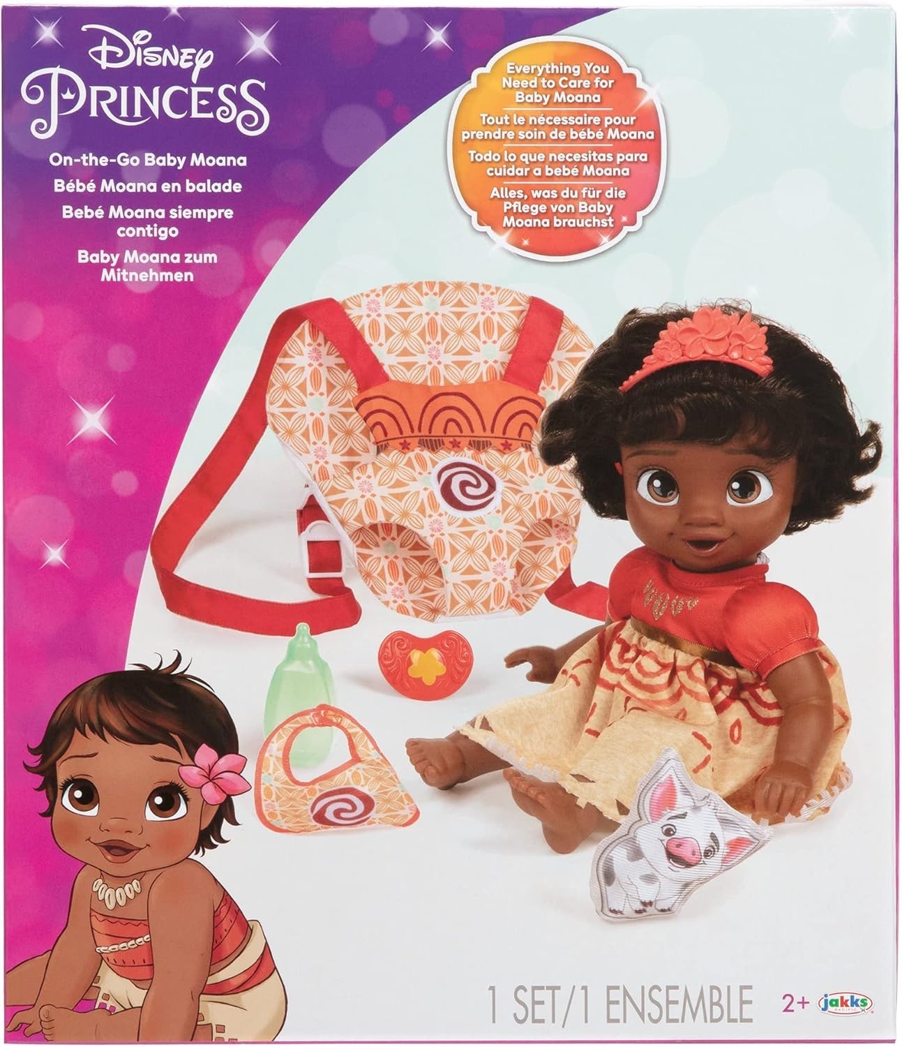Baby Princess Doll Playset with Carrier Plush Friend Bottle & Tiara