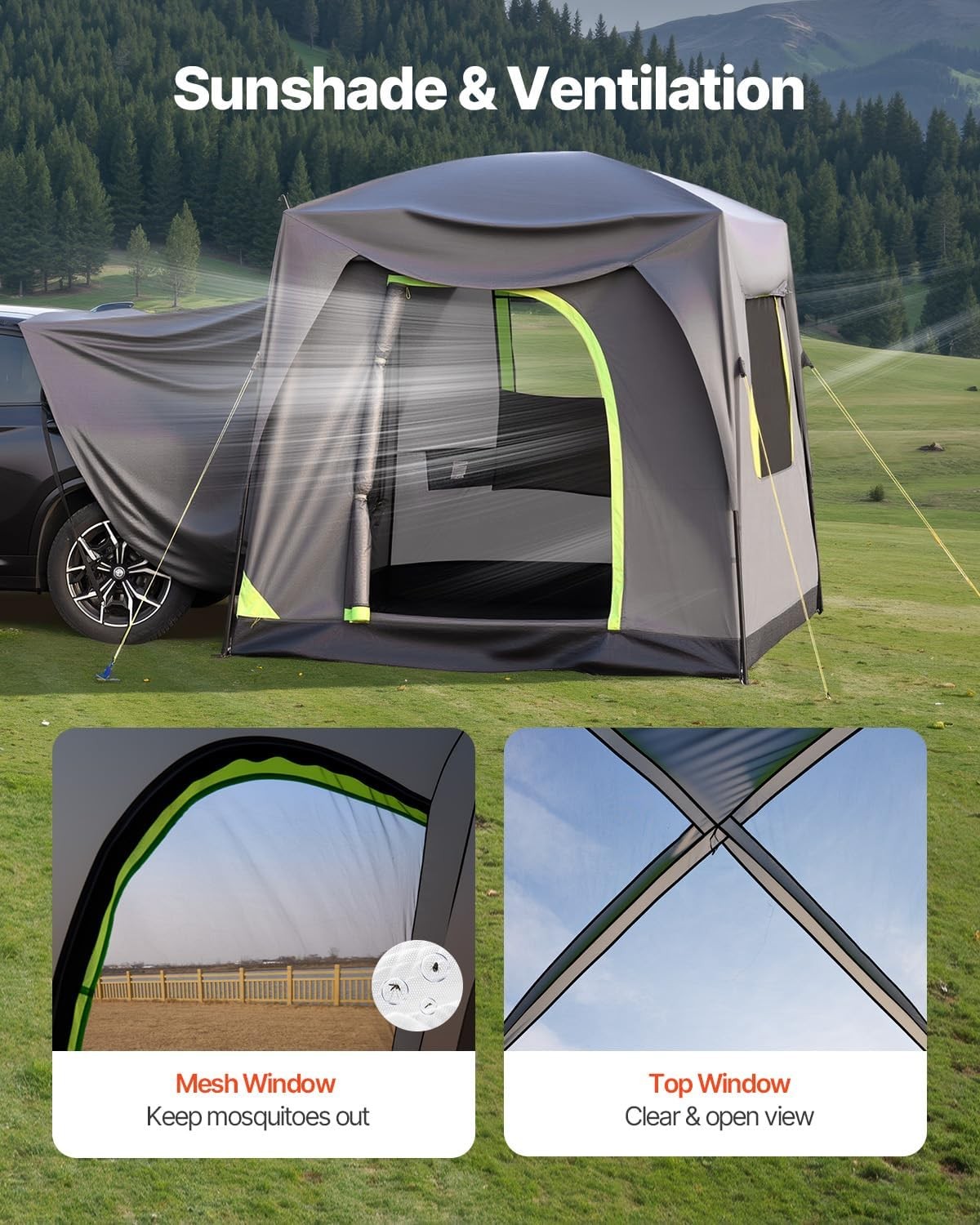 SUV Camping Tent Waterproof 10x8ft Car Tailgate Awning