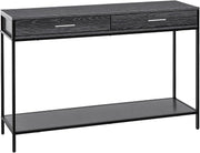 Minimalist Grey Console Table with 2 Drawers & Bottom Shelf – Durable Storage