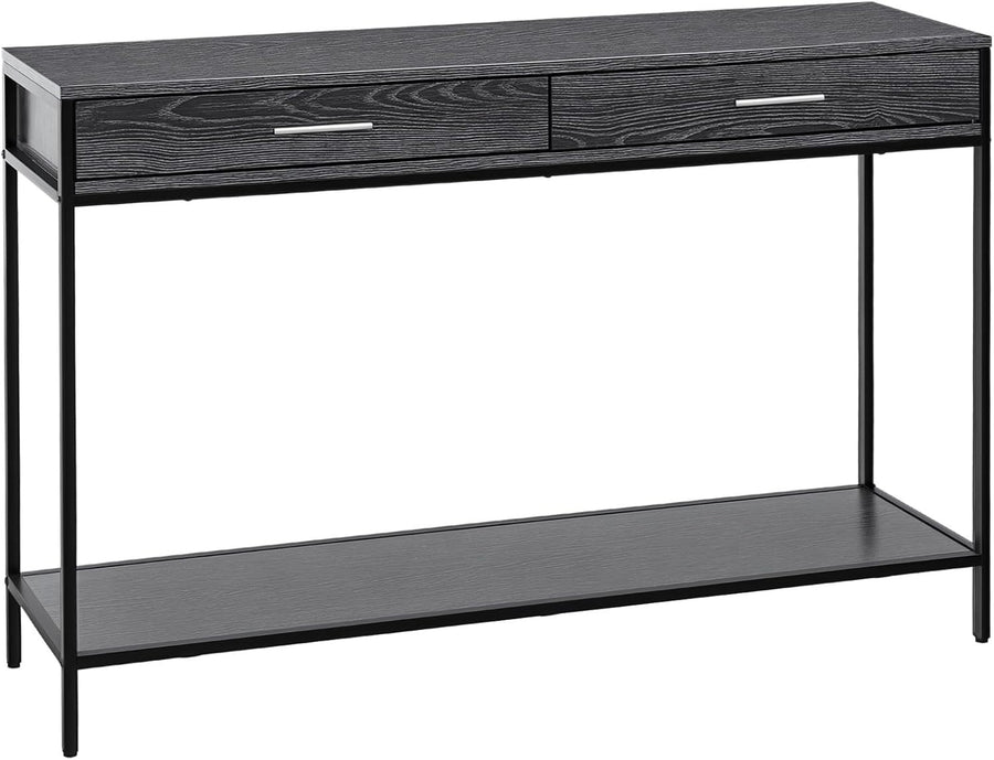 Minimalist Grey Console Table with 2 Drawers & Bottom Shelf – Durable Storage