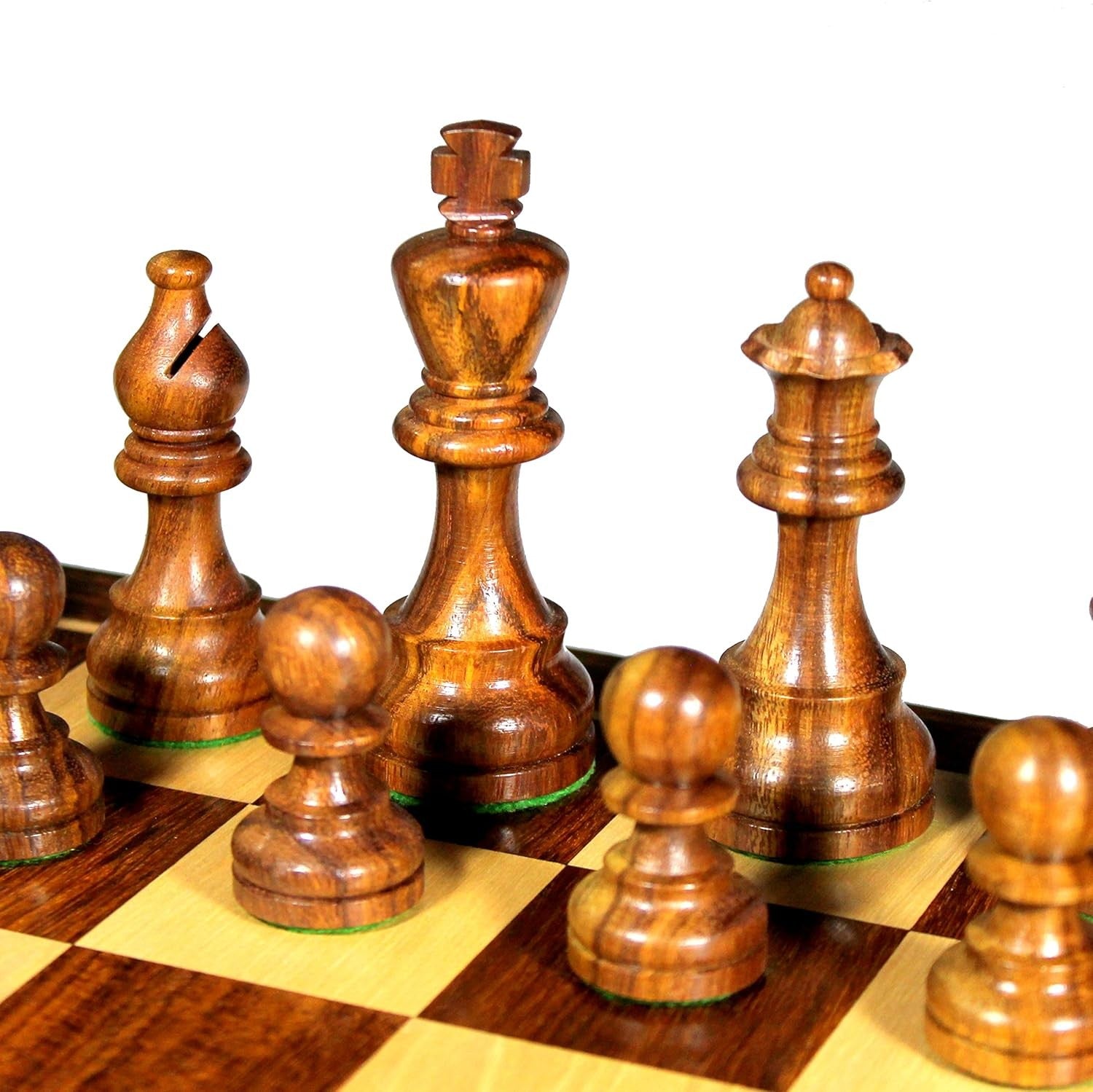 46cm Luxury Wooden Chess Set | Foldable Board | Weighted Pieces | Extra Queens