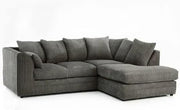 Grey Jumbo Cord L Shape Corner Sofa 4 Seater RH – Comfy Modular Couch