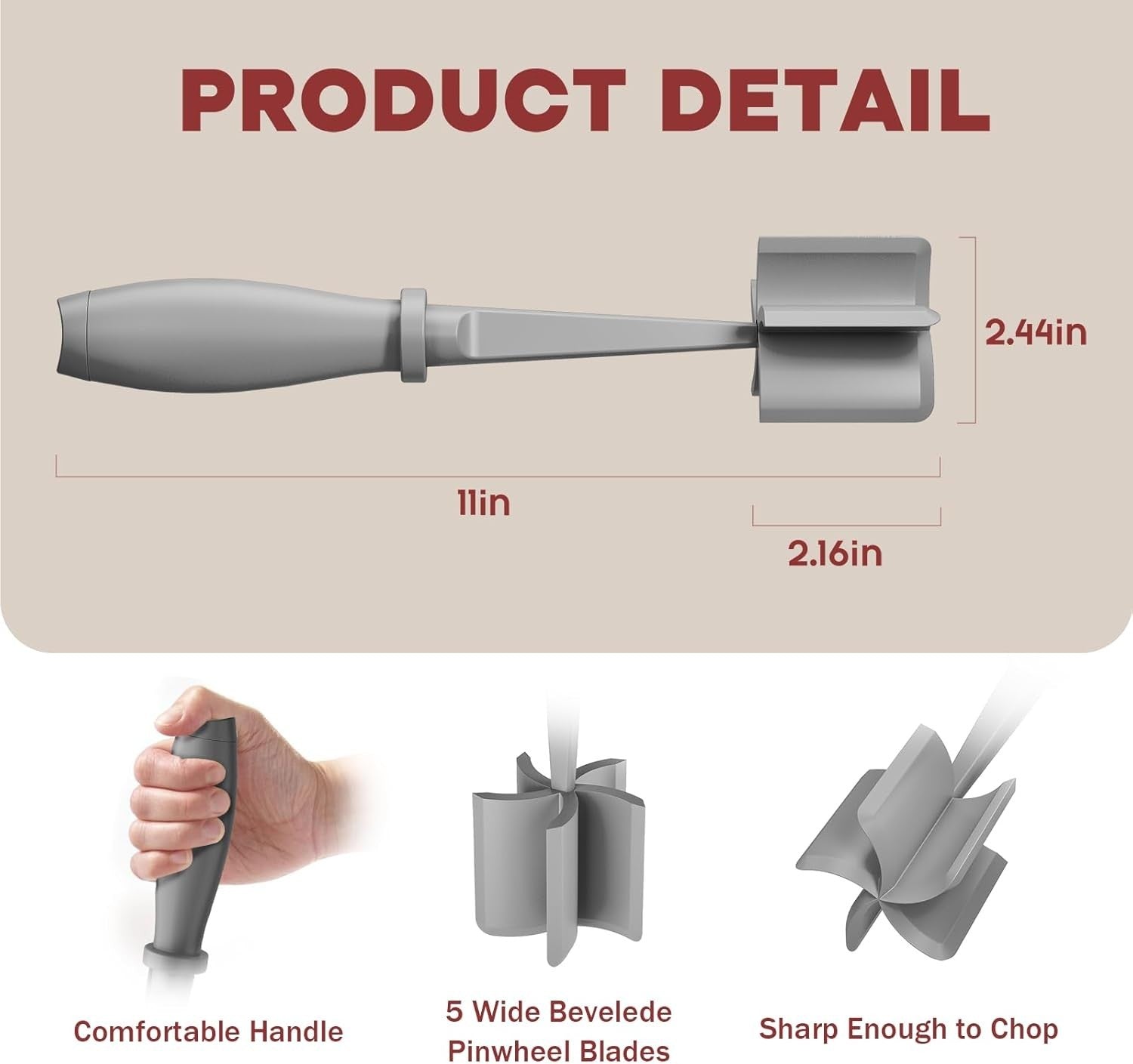 Hamburger Meat Chopper Ground Beef Masher Nylon Kitchen Tool