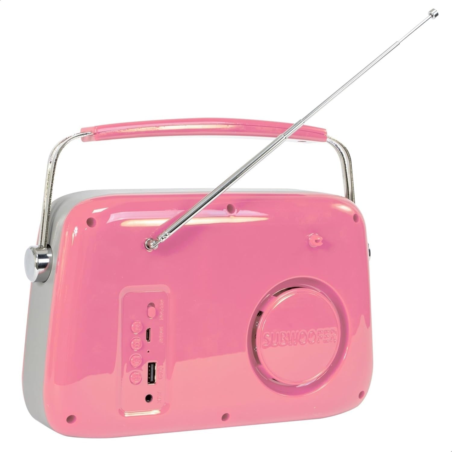 Vintage FM Radio 30W Bluetooth USB AUX Retro Portable Pink