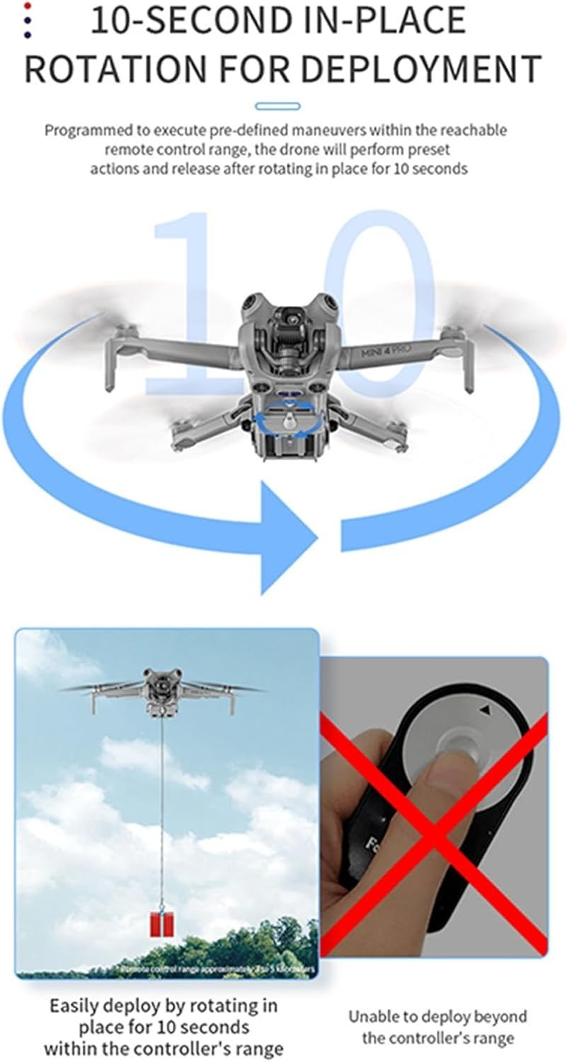 Drone Airdrop System for Mini 4 Pro Payload Release Geomagnetic Thrower 100g Loa