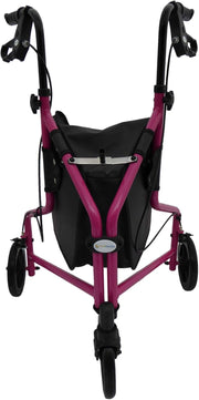 3 Wheel Rollator Walker Folding Lightweight Brakes Bag Indoor Outdoor