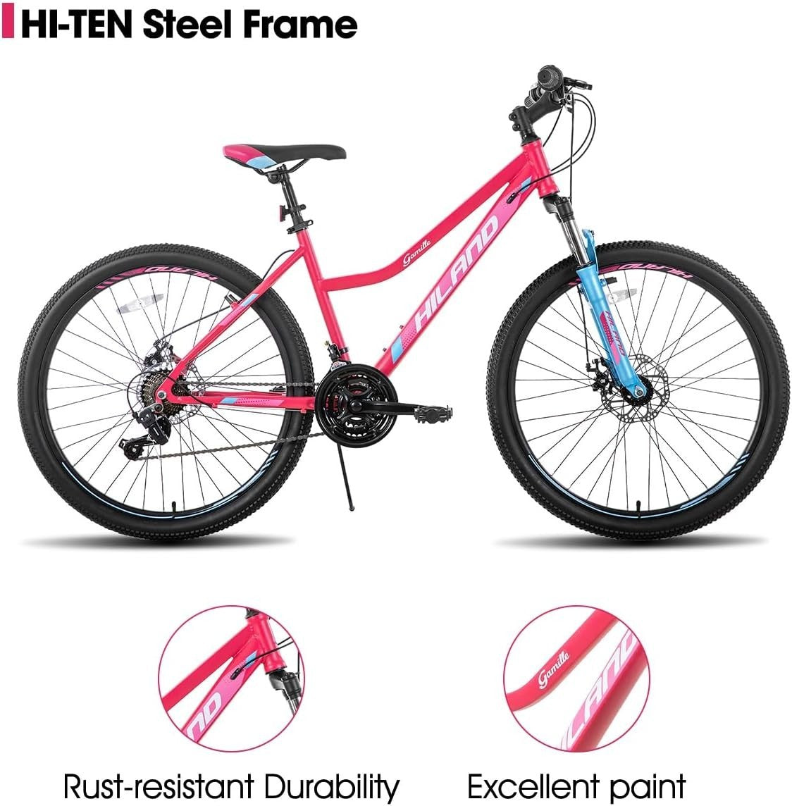 26" Women's Mountain Bike 21-Speed Dual Disc Brakes Front Suspension