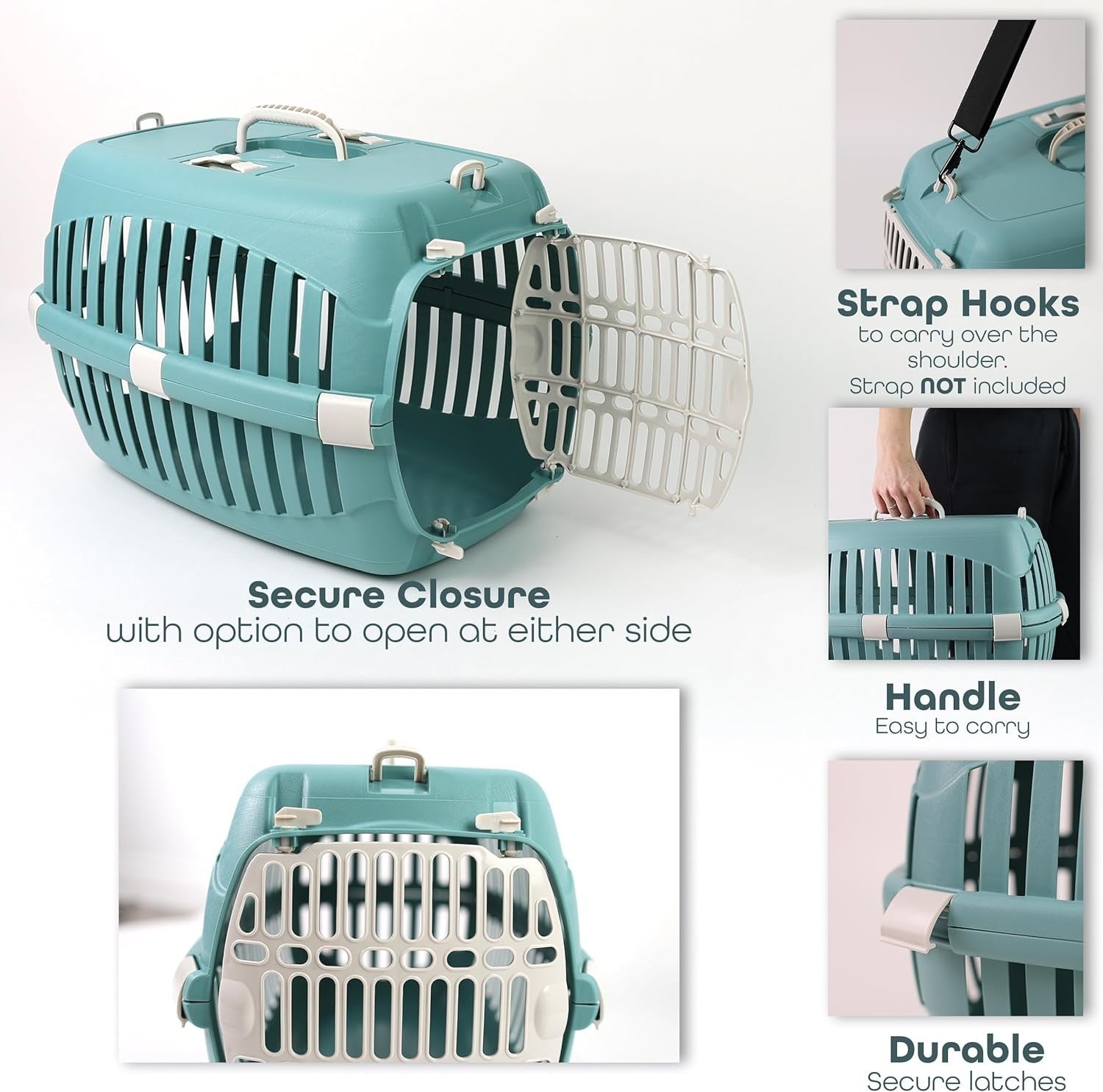 Cat Carrier Box for Travel – Secure Dual Door Crate for Cats & Small Dogs