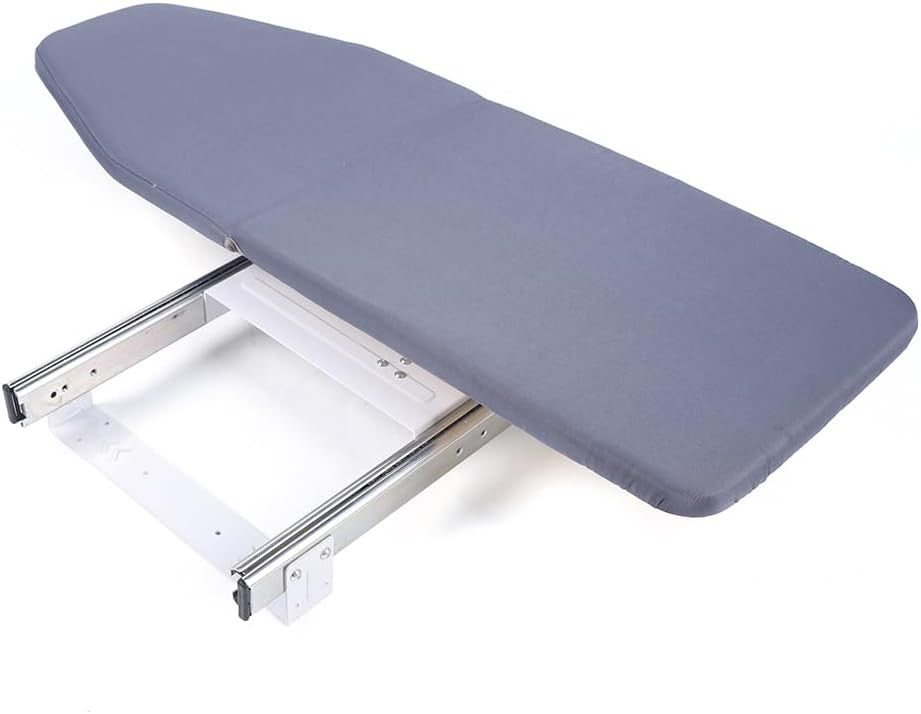 Grey Extendable Ironing Board 180° Rotating Cabinet Drawer Wall Mount