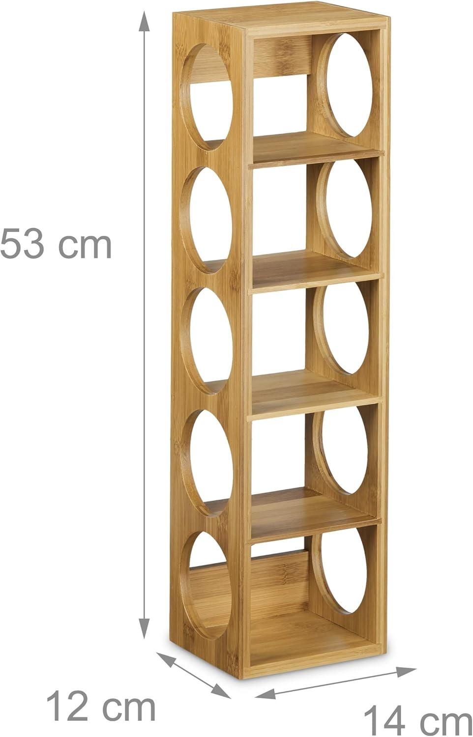 Bamboo Wine Rack 5 Tier Bottle Holder for 5 Bottles Modern Freestanding Storage