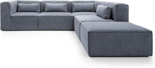 Dark Grey Corner Sofa 5 Seater Modular L Shape | 282x257x73cm Sectional