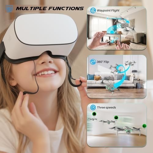 1080P Foldable Drone w/ Optical Flow 360° Flip Auto Hover 2 Batteries Mini