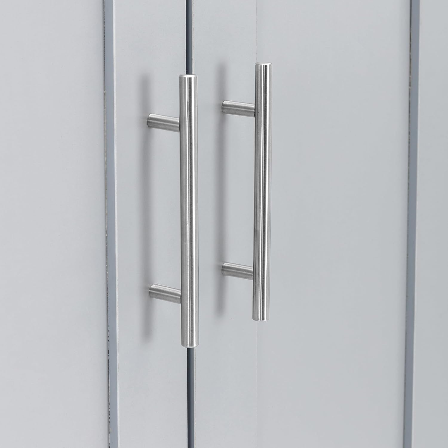 3 Door 2 Drawer Wardrobe Grey Oak Modern MDF Storage With Hanging Rail