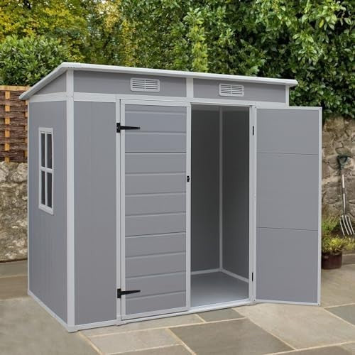 Plastic Garden Storage Shed 183x112cm Lockable Outdoor Tool Box