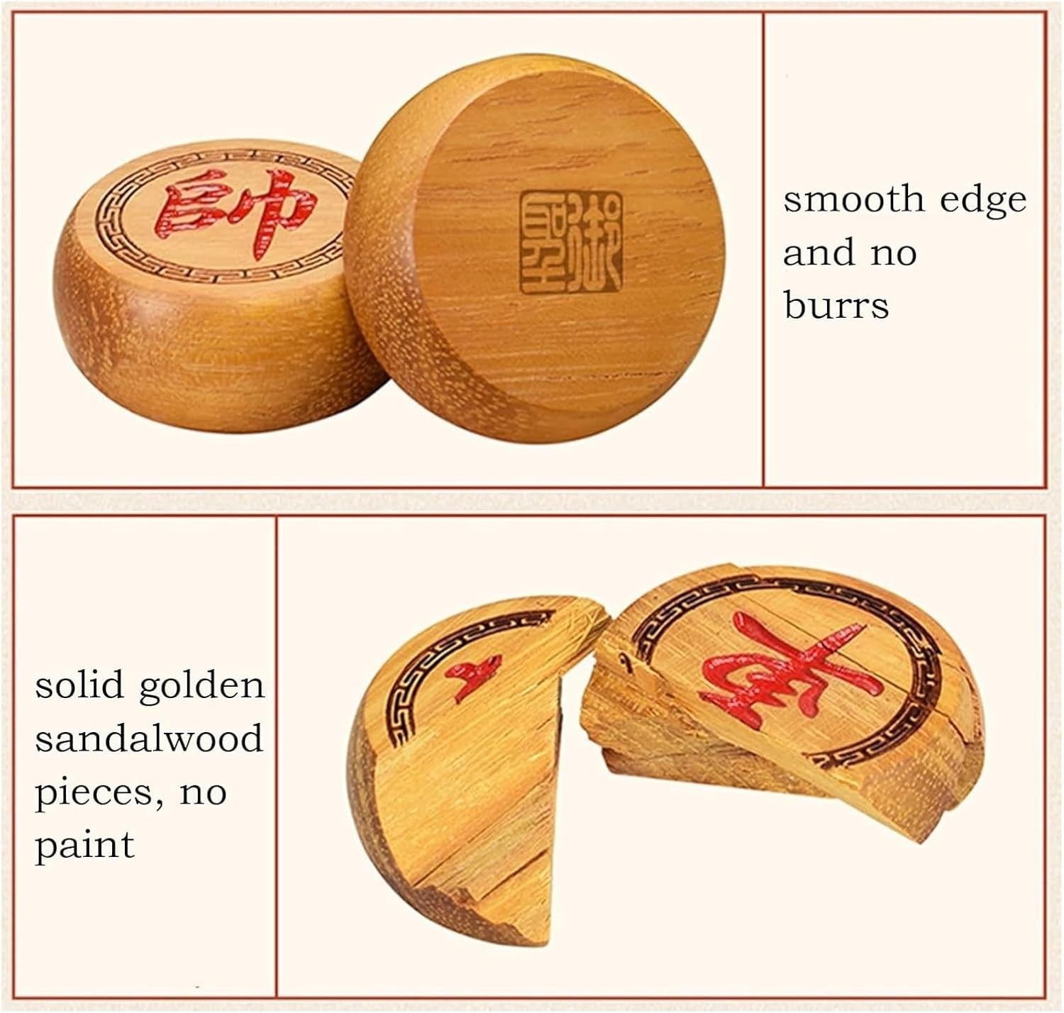 Premium Sandalwood Xiangqi Chess Set Large 5.8cm Travel