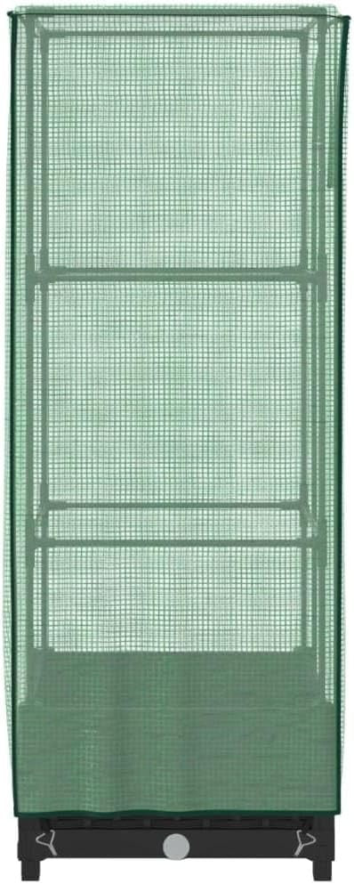 Raised Bed Planter with Greenhouse Cover 40x40x123cm | Rattan Look Black