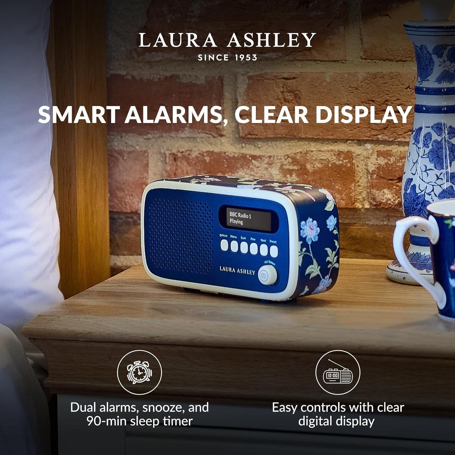 Portable DAB/DAB+ FM Radio Bluetooth Alarm Clock Rechargeable