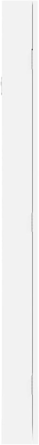 White Wall Mounted Mirror Jewelry Cabinet Lockable Slim Organizer Storage
