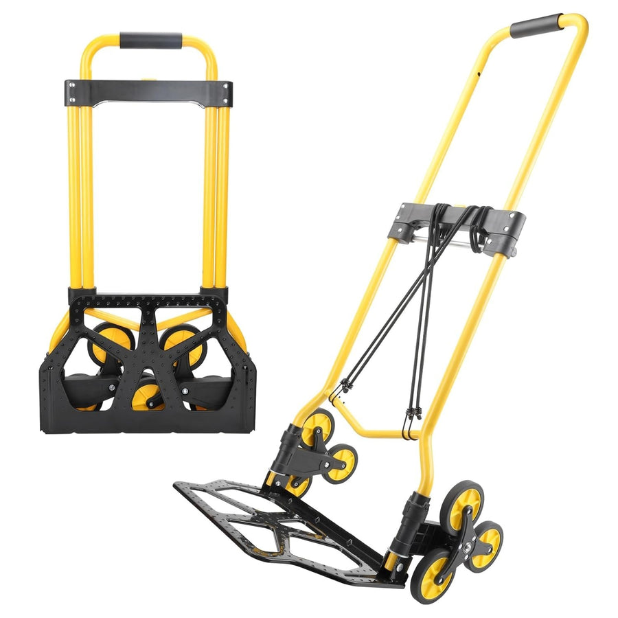Heavy Duty Folding Sack Truck 100kg Stair Climber Dolly 110cm Handle