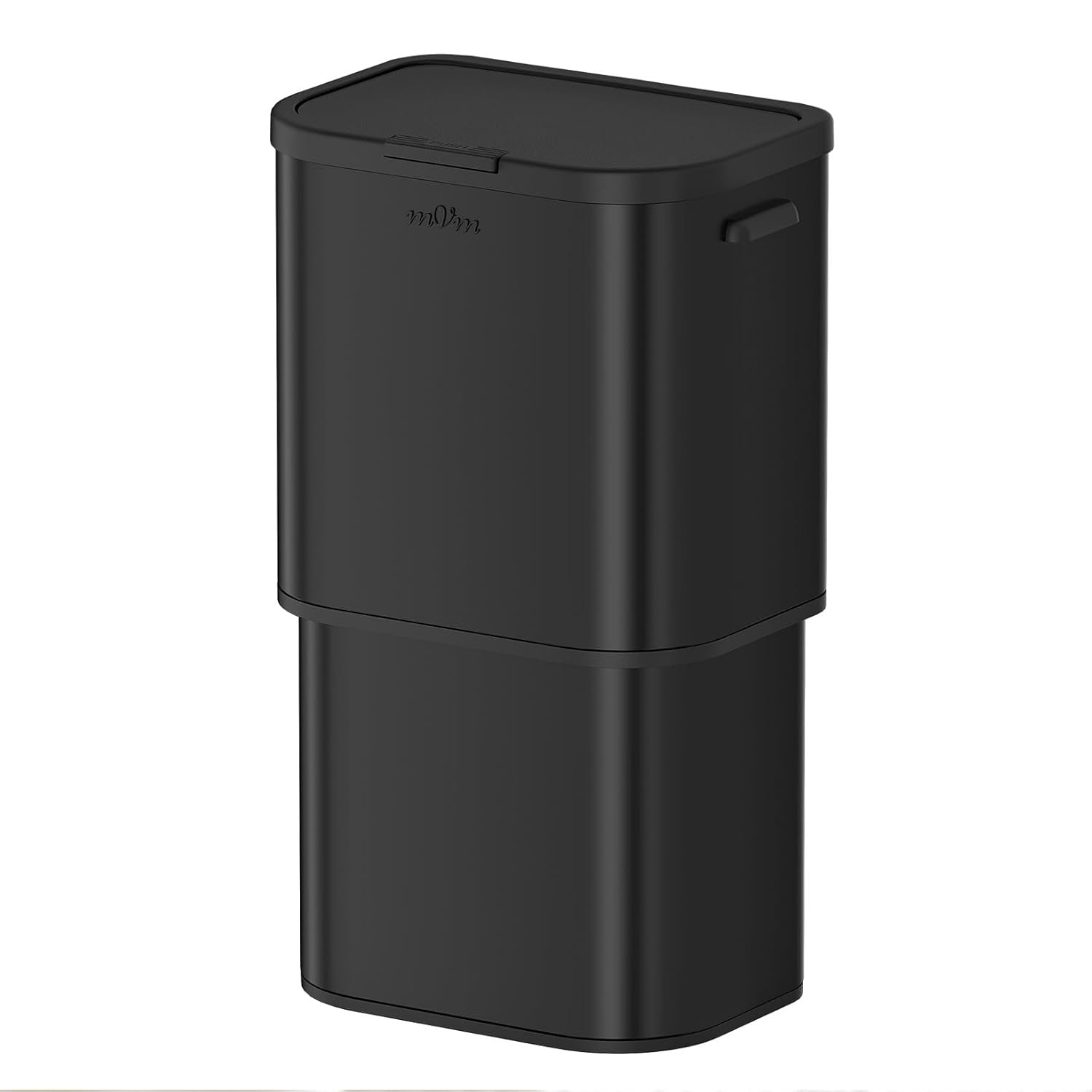 Large 70L Kitchen Trash Bin Black Stainless Steel Soft-Close Rubbish Can